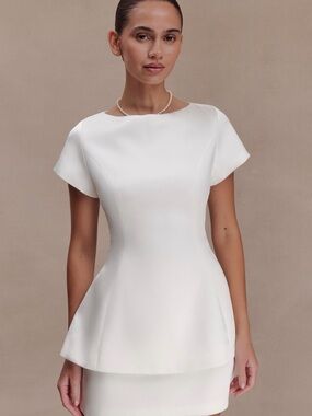 slim fit dress slacks Otillie Rose Halter Mini Dress - White main image 0
